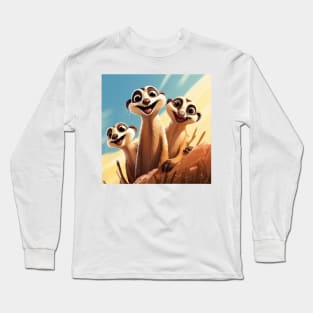Cartoon Meerkats 2 Long Sleeve T-Shirt
